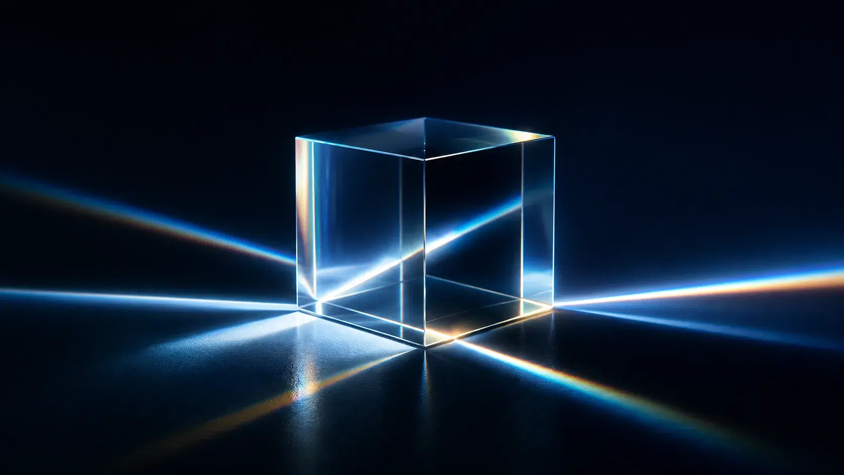 Abstract prism-like optical sculpture representing signal clarity